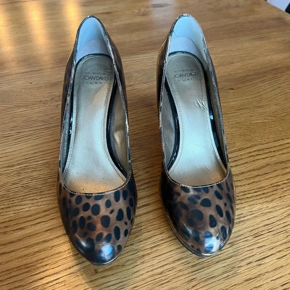 ⭐️ Circa Joan & David Luxe leopard print patent leather pumps size 6.5 - Picture 3 of 15